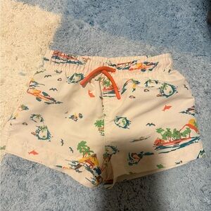 Zara Boys Swim Trunks 2-3years  - White with Multicolor Print